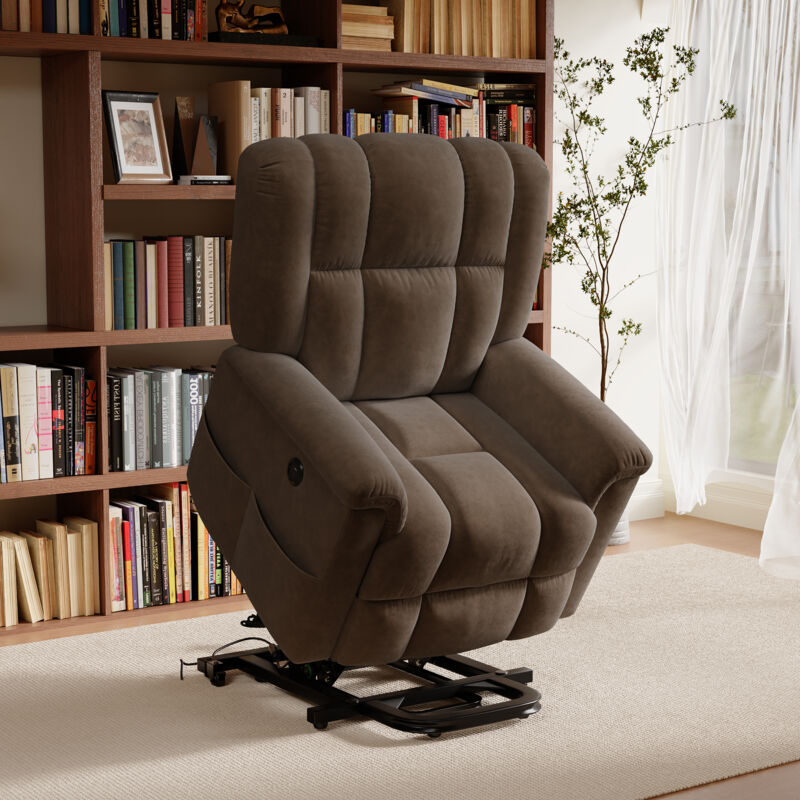 Fauteuil relax, fauteuil de massage électrique, massage 8 points + chauffage lombaire, interface usb + type-c, 2 poches latérales, dossier réglable,