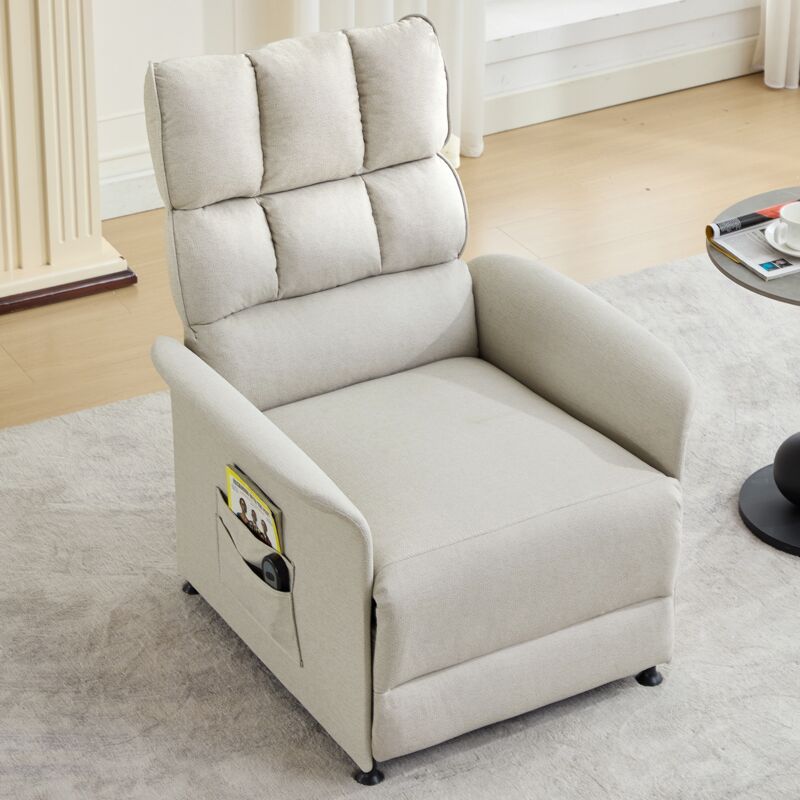 Fauteuil relax, Fauteuil de massage électrique tissu techno, fauteuil inclinable avec poches latérales de rangement, télécommande, avec repose-pieds
