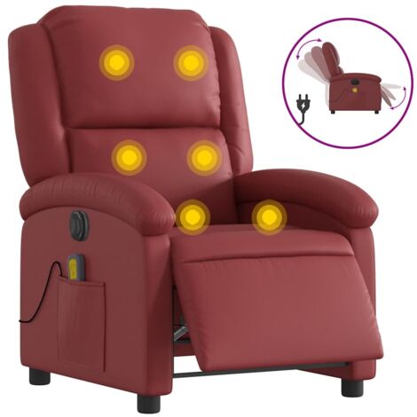 Fauteuil relax  Fauteuil de massage inclinable électrique rouge bordeaux