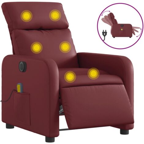 Fauteuil relax  Fauteuil de massage inclinable électrique rouge bordeaux