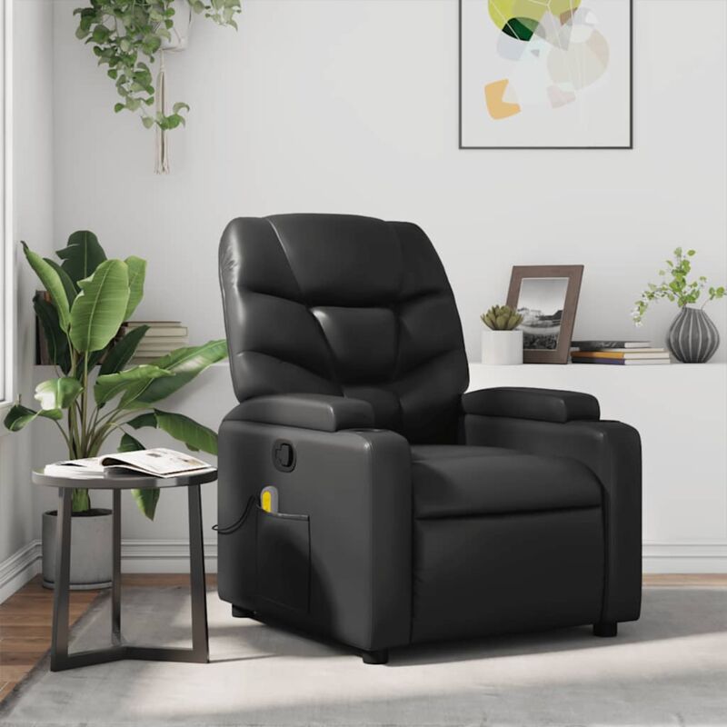 Fauteuil relax, Fauteuil de massage inclinable noir similicuir pwfn63596 MaiosnChic