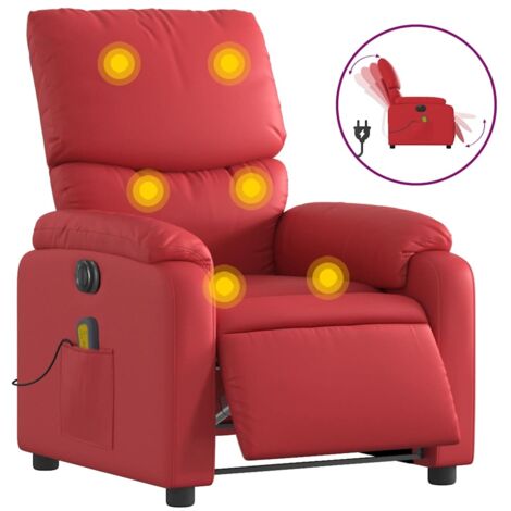 Fauteuil relax  Fauteuil de massage inclinable électrique rouge similicuir