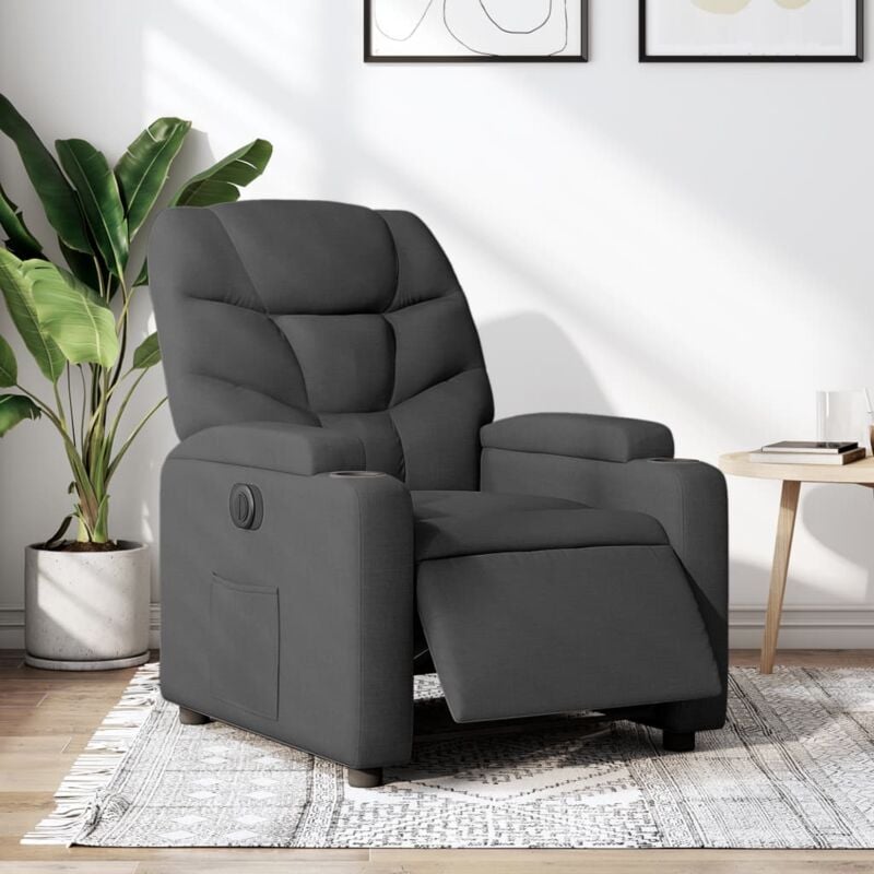 Maisonchic - Fauteuil relax, Fauteuil inclinable électrique gris foncé tissu con770225 design in