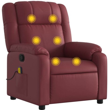 Fauteuil relax  Fauteuil de massage inclinable Rouge bordeaux Similicuir
