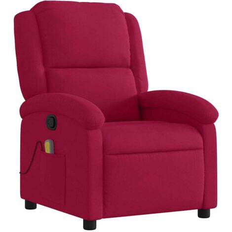 Fauteuil relax  Fauteuil de massage inclinable rouge bordeaux velours