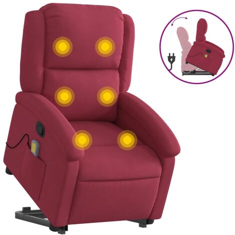 Fauteuil relax  Fauteuil de massage inclinable Rouge bordeaux Velours