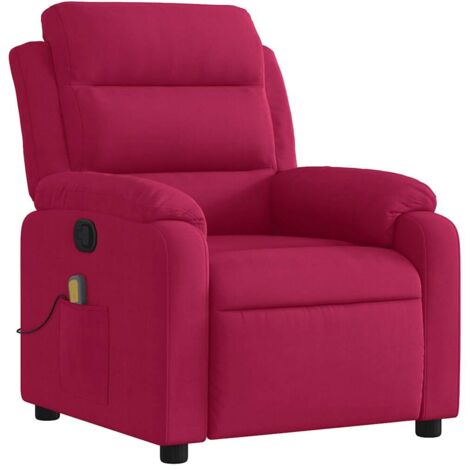 Fauteuil relax  Fauteuil de massage inclinable rouge bordeaux velours