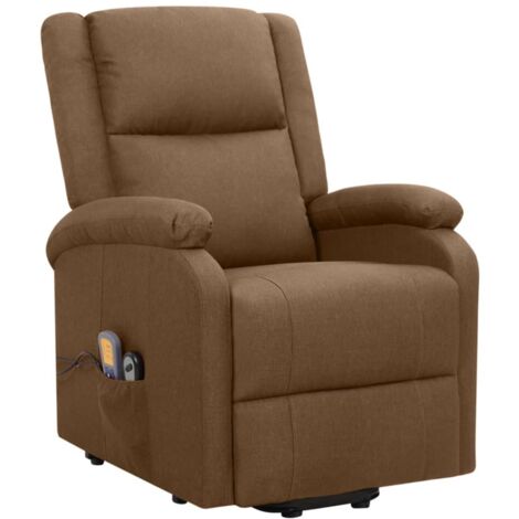Fauteuil relax  Fauteuil de massage Marron Tissu