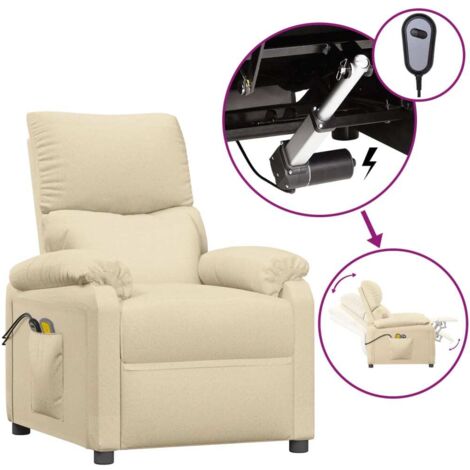 Fauteuil relax  Fauteuil électrique de massage Crème Tissu