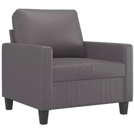 Fauteuil relax Fauteuil Gris 60 cm Similicuir