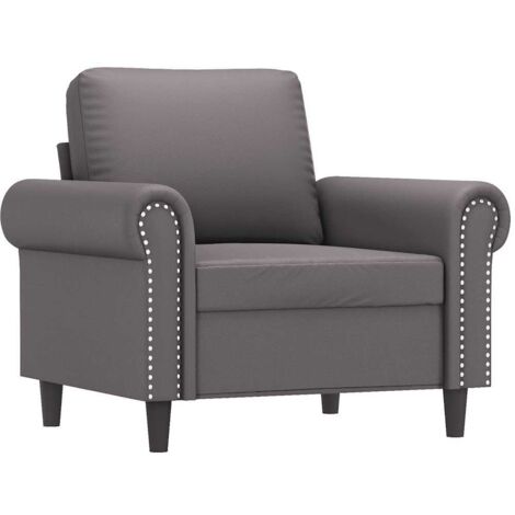 Fauteuil relax Fauteuil Gris 60 cm Similicuir