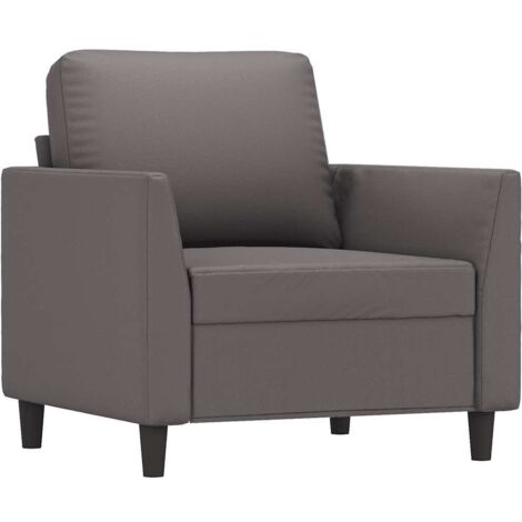 Fauteuil relax Fauteuil Gris 60 cm Similicuir