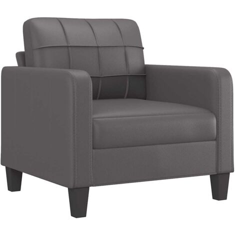 Fauteuil relax Fauteuil Gris 60 cm Similicuir