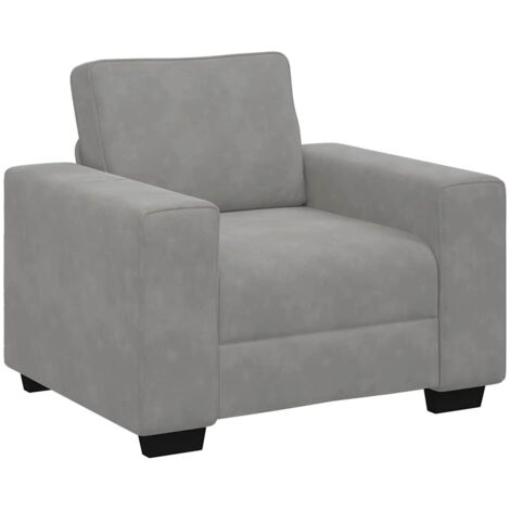 Fauteuil relax Fauteuil Gris clair 100x77x82 cm Velours