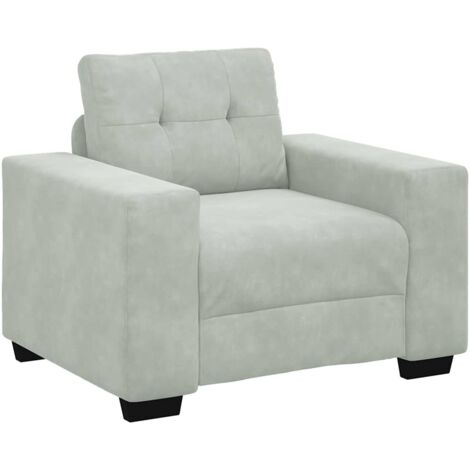 Fauteuil relax Fauteuil Gris clair 100x78x80 cm Velours