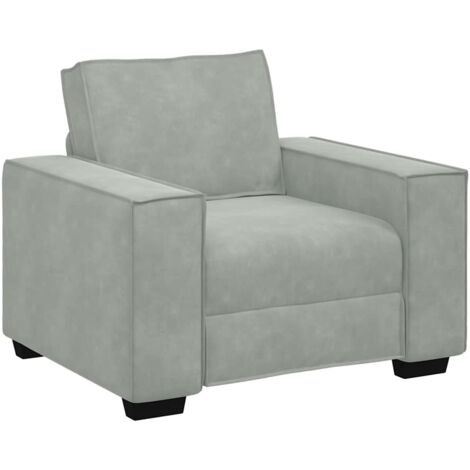 Fauteuil relax Fauteuil Gris clair 100x78x84 cm Velours