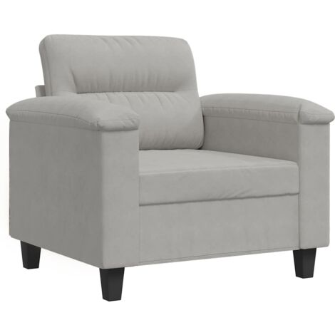 Fauteuil relax  Fauteuil gris clair 60 cm tissu microfibre