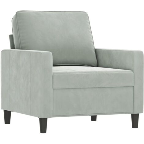 Fauteuil relax Fauteuil Gris clair 60 cm Velours
