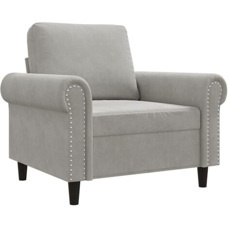 Fauteuil relax Fauteuil Gris clair 60 cm Velours