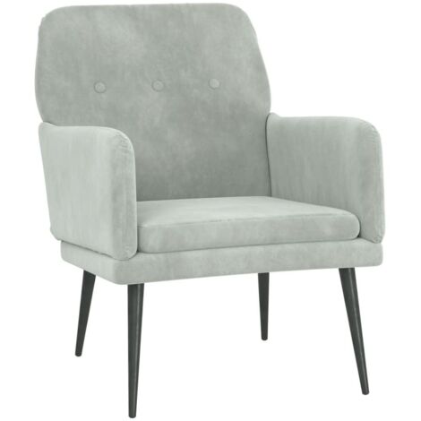 Fauteuil relax  Fauteuil Gris clair 62x79x79 cm Velours