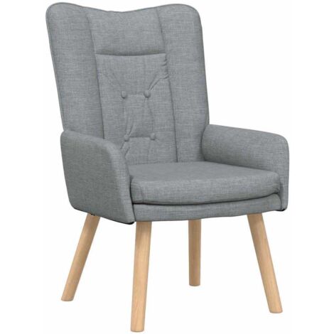 Fauteuil relax  Fauteuil Gris clair 63 x 67 x 94 cm Tissu et contreplaqué