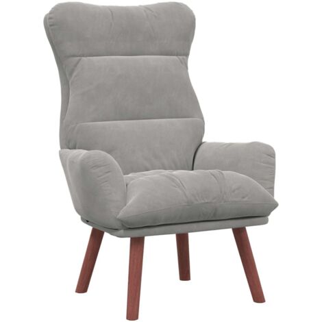 Fauteuil relax Fauteuil Gris clair 69 x 74 x 93 cm Velours