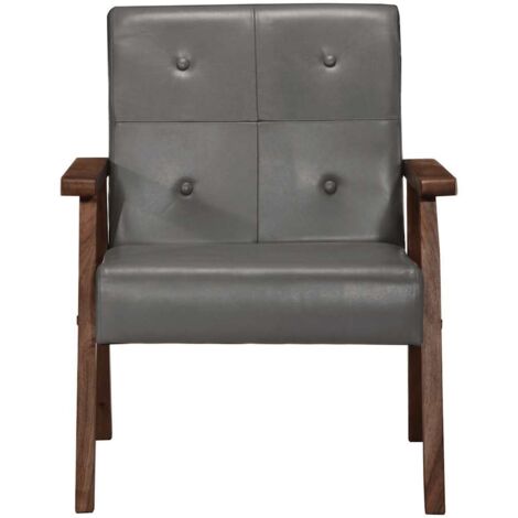 Fauteuil relax  Fauteuil gris cuir véritable