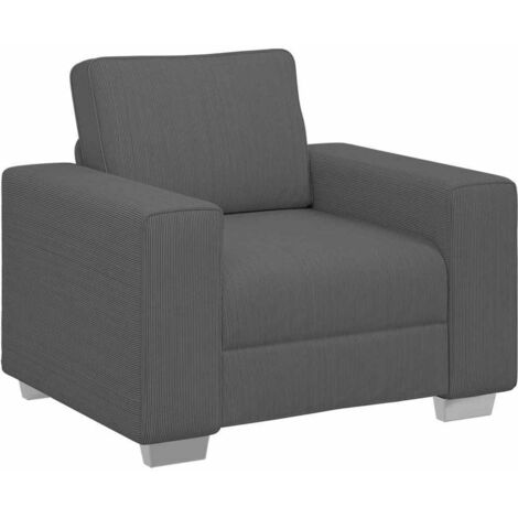 Fauteuil relax Fauteuil gris foncé 100x77x82 cm tissu velours côtelé