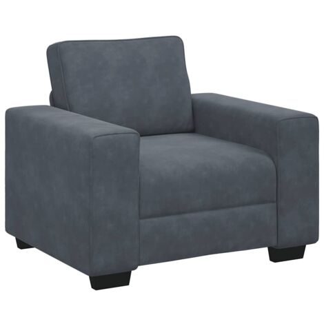 Fauteuil relax  Fauteuil gris foncé 100x77x82 cm velours