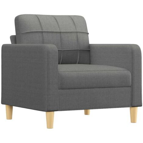 Fauteuil relax Fauteuil Gris foncé 60 cm Tissu