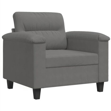 Fauteuil relax  Fauteuil gris foncé 60 cm tissu microfibre
