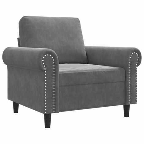 Fauteuil relax Fauteuil Gris foncé 60 cm Velours