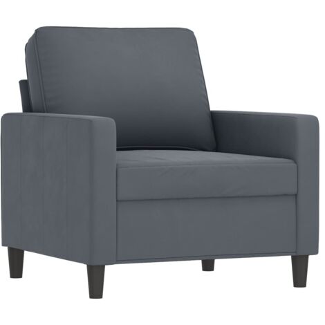 Fauteuil relax Fauteuil Gris foncé 60 cm Velours