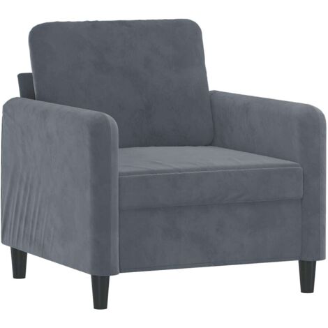 Fauteuil relax Fauteuil Gris foncé 60 cm Velours