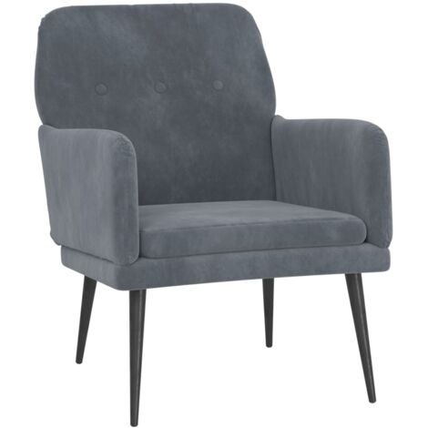 Fauteuil relax  Fauteuil Gris foncé 62x79x79 cm Velours