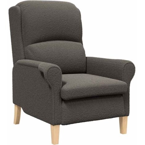 Fauteuil relax  Fauteuil Gris foncé Tissu en Sherpa doux