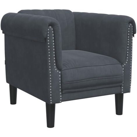 Fauteuil relax Fauteuil gris foncé velours