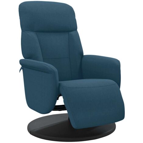 Fauteuil relax  Fauteuil inclinable avec repose-pied bleu velours