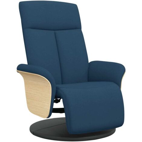 Fauteuil relax  Fauteuil inclinable avec repose-pieds bleu tissu