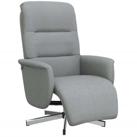 Fauteuil relax  Fauteuil inclinable avec repose-pieds gris clair tissu