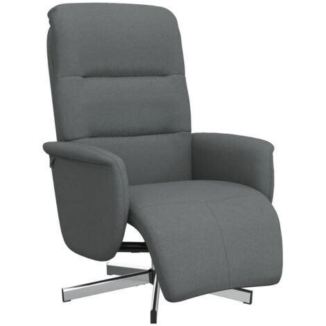 Fauteuil relax  Fauteuil inclinable avec repose-pieds gris foncé tissu