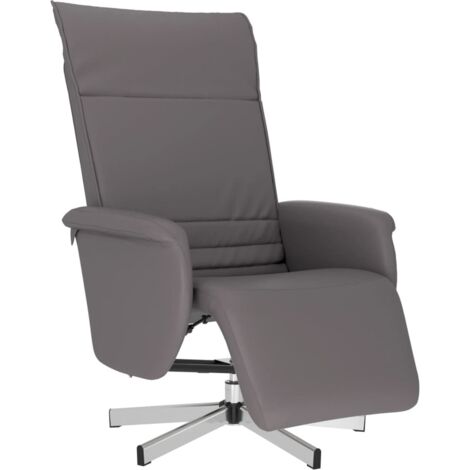 Fauteuil relax  Fauteuil inclinable avec repose-pieds gris similicuir