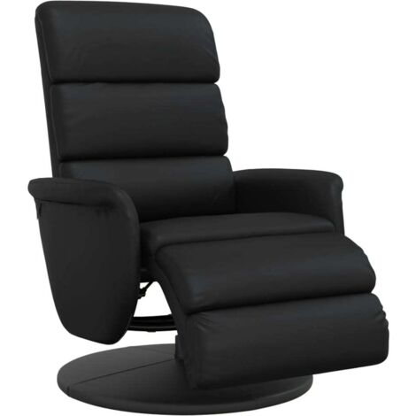 Fauteuil relax  Fauteuil inclinable avec repose-pieds noir similicuir