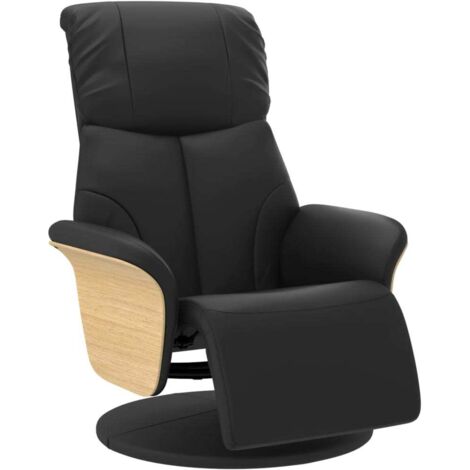 Fauteuil relax  Fauteuil inclinable avec repose-pieds noir similicuir