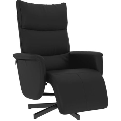 Fauteuil relax  Fauteuil inclinable avec repose-pieds noir similicuir