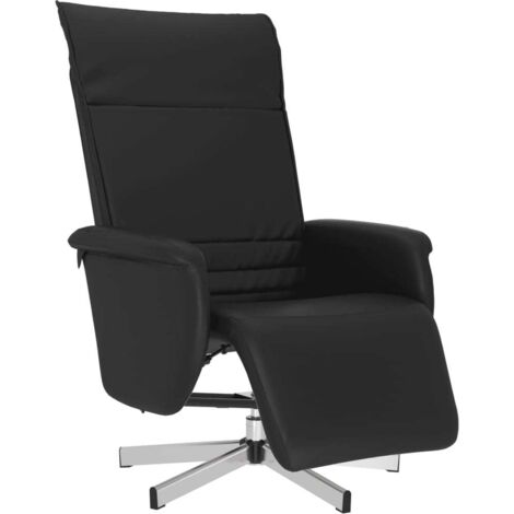 Fauteuil relax  Fauteuil inclinable avec repose-pieds noir similicuir