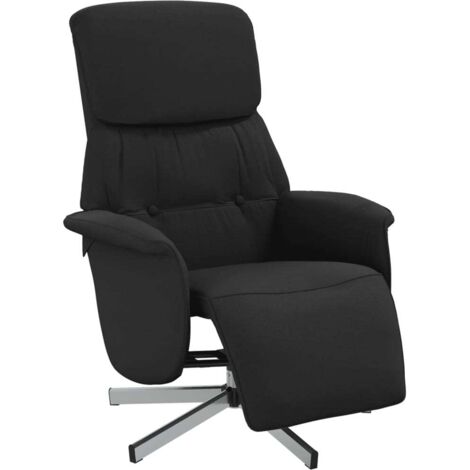 Fauteuil relax  Fauteuil inclinable avec repose-pieds noir tissu
