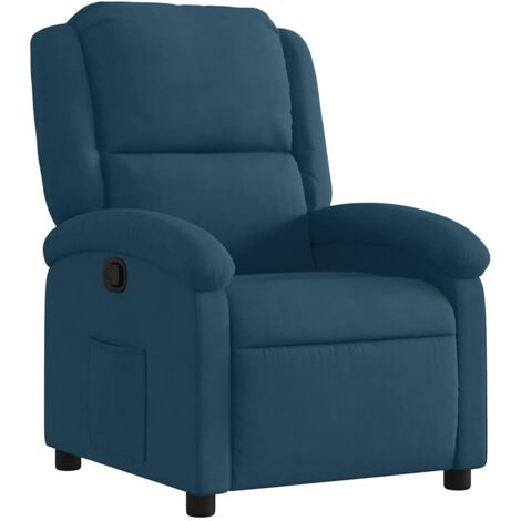 Fauteuil relax  Fauteuil inclinable bleu velours