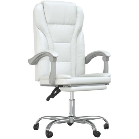 Fauteuil relax  Fauteuil inclinable de bureau Blanc Similicuir