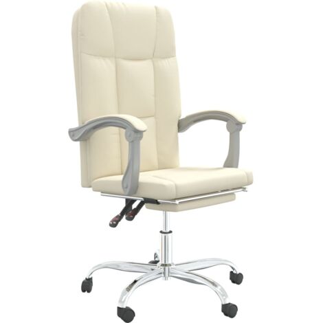 Fauteuil relax  Fauteuil inclinable de bureau Crème Similicuir